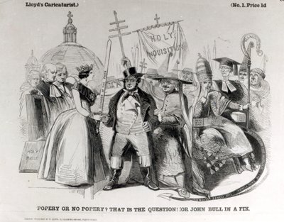 Pavedømme eller ingen pavetid 1850 af English School